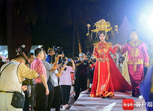 原创组图 中国式创演秀亮相2021第25届中国 三亚天涯海角国际婚庆节开幕式